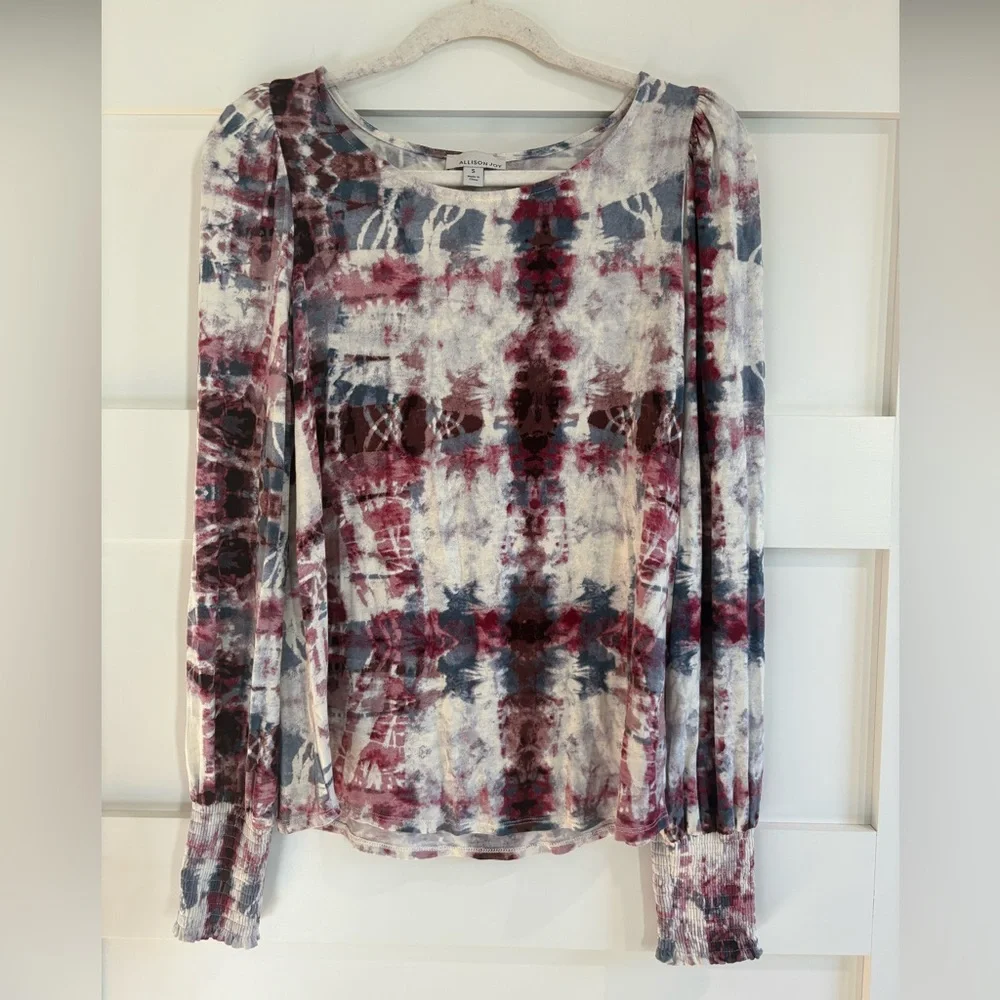 Allison Joy Elana Smock Tie Dye Puff Top Long Sleeve Top - Picture 3 of 3